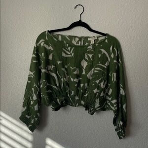 SEA LEVEL 
Retreat Cotton Gauze Cropped Blouse Size Mediom